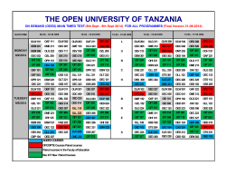 THE OPEN UNIVERSITY OF TANZANIA