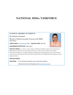 NATIONAL MDGs TASKFORCE - National Assembly of Pakistan