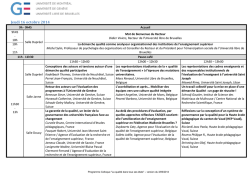 Jeudi 16 octobre 2014 - Colloque Qualit&eacute; G3