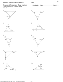 Geometry SSS, SAS, ASA, AAS and HL - Congruent