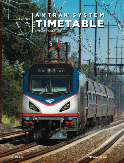 Amtrak System Timetable Summer/Fall 2014