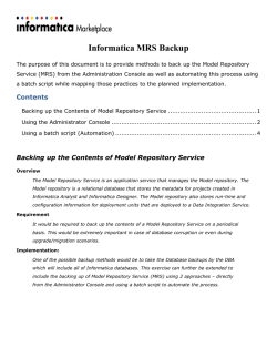 Informatica MRS Backup