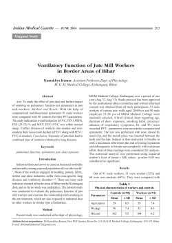 Ventilatory Function of Jute Mill Workers in Border Areas