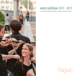 Plaquette de saison 2012-2013 - Conservatoire National Supérieur