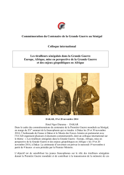 Annonce web Grande guerre - Université Cheikh Anta Diop