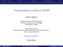 Turbomachinery training at OFW9