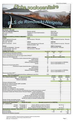 Fiche sociosanitaire du RLS de Rimouski-Neigette