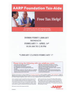 AARP Foundation Tax-Aide - Dobbs Ferry Public Library