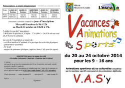 du 20 au 24 octobre 2014