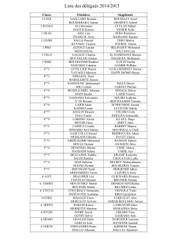 Liste des délégués 2014/2015