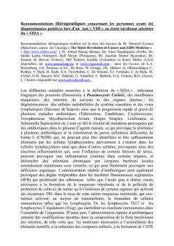 Recommandations thérapeutiques concernant les