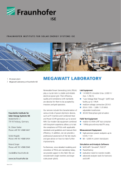megawatt laboratory - Fraunhofer-Institut für Solare Energiesysteme