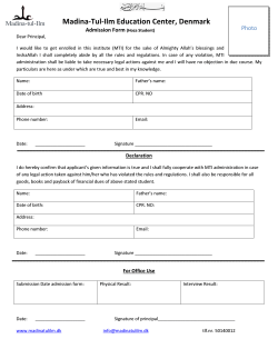 Download admission form for Hauza - Madina-tul