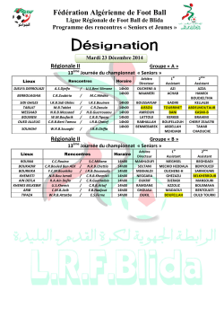 Fédération Algérienne de Foot Ball Ligue Régionale