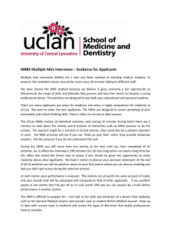 MBBS Multiple Mini Interviews &ndash; Guidance for Applicants