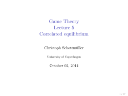 Game Theory Lecture 5 Correlated equilibrium