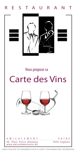 Carte des Vins - Place Pierre Delanoy 40
