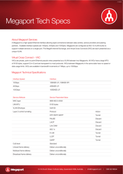 Megaport Tech Specs Megaport and Megaport VXC technical