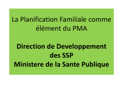 Présentation PowerPoint - Programme de planification familiale en