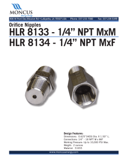 HLR 8133 - 1/4&rdquo; NPT MxM HLR 8134