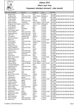 2014 Classement Société - Villars-sous-Yens