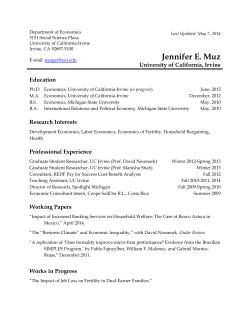 Jennifer E. Muz - Social Sciences - University of California, Irvine