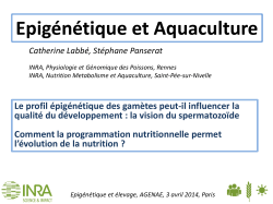Epigénétique et aquaculture
