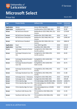 Select Software price list