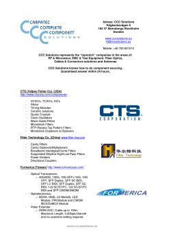 CCC Solutions Linecard 2014, Webb 362KB Jan 31 2014 11:58