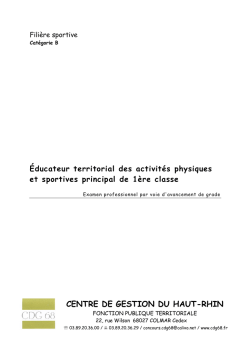 &Eacute;ducateur territorial des activit&eacute;s physiques et sportives principal de