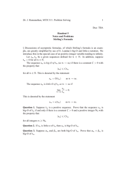 Dr. J. Ramanathan, MTH 311: Problem Solving