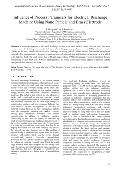 Influence of Process Parameters for Electrical Discharge Machine