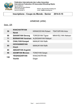 Inscriptions : Coupe du Monde - Senior 2014-5