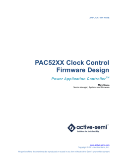 AppNote: PAC52XX Clock Control Firmware Design - Active-Semi