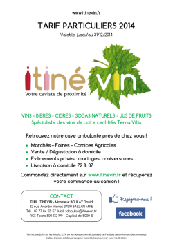 TARIF PARTICULIERS 2014