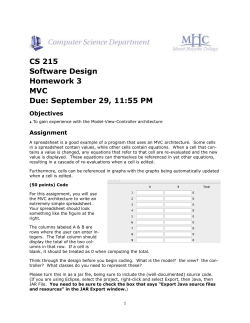 CS 215 Software Design Homework 3 MVC Due: September 29, 11
