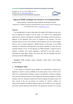 Improved MMR Technique for Extractive Text Summarization