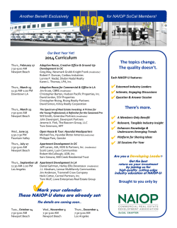 NAIOP-U Annual Calender