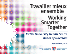 Presentation - McGill University Health Centre