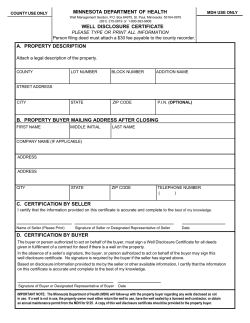 minnesota department of health well disclosure certificate a
