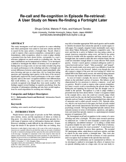 A User Study on News Re-finding a Fortnight Later