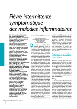 Fièvre intermittente symptomatique des maladies