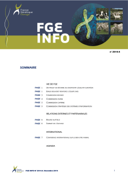 FGE Info 2014/4 - France g&eacute;n&eacute;tique Elevage