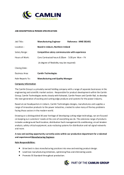 Manufacturing Engineer Reference : MNE 081401