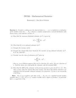 2WS30 - Mathematical Statistics