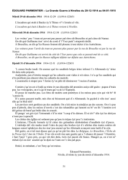 &Eacute;DOUARD PARMENTIER &ndash; La Grande Guerre &agrave; Nivelles du 29
