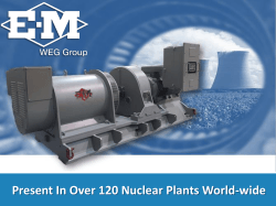 WEG and Electric Machinery solutions for the Nuclear Market
