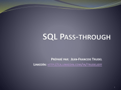 SQL Passthrough