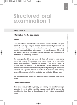 The Structured Oral Examination in Clinical ANAESTHESIA