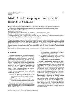 MATLAB-like scripting of Java scientific libraries in ScalaLab